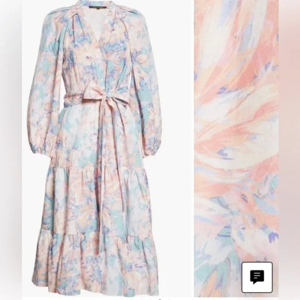 Kobi HALPERIN Jemma Pastel Floral Maxi Wrap Dress SIZE US XL